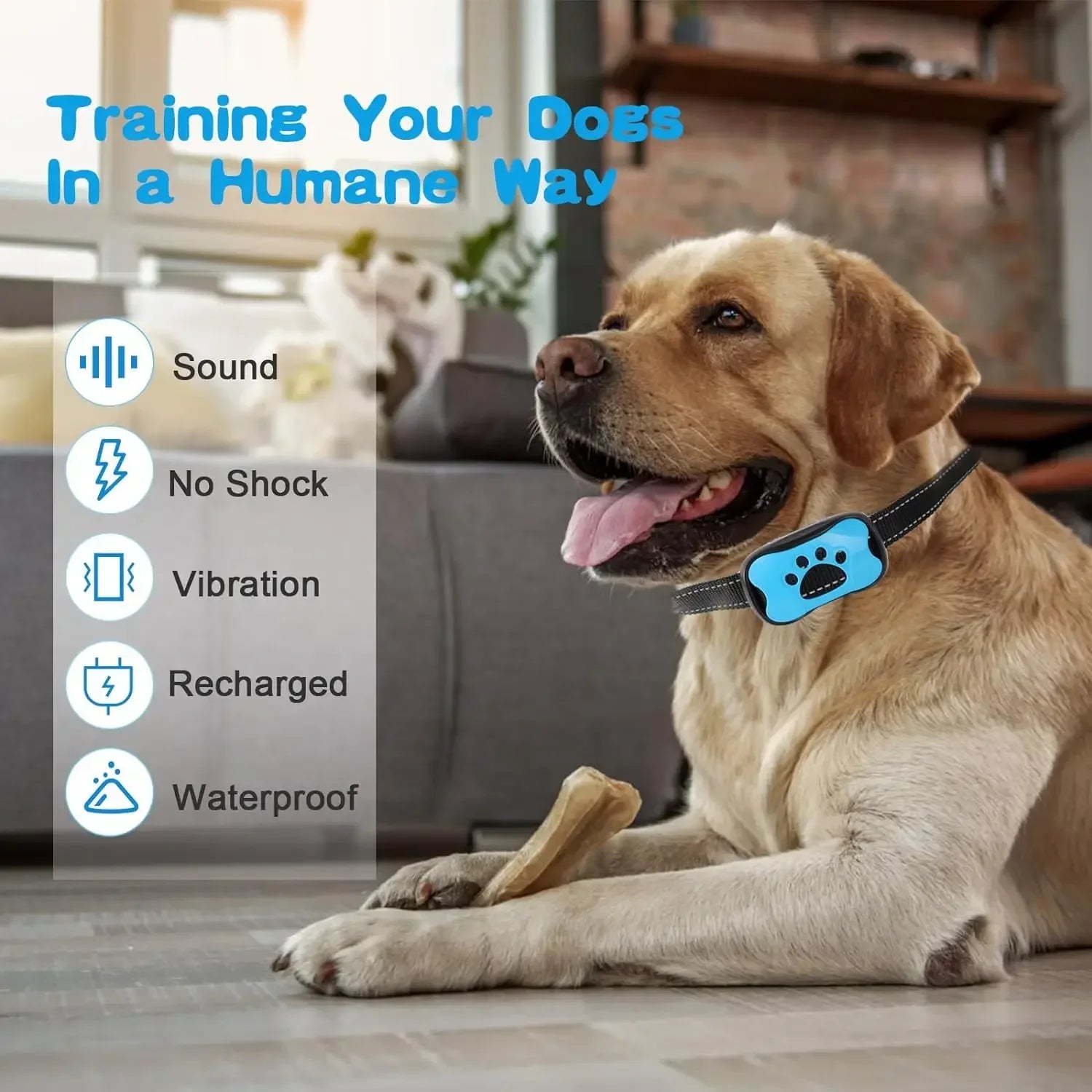 Pet Dog Anti Barking Device USB Rechargeable Dogs Training Collar Ultrasonic Stop