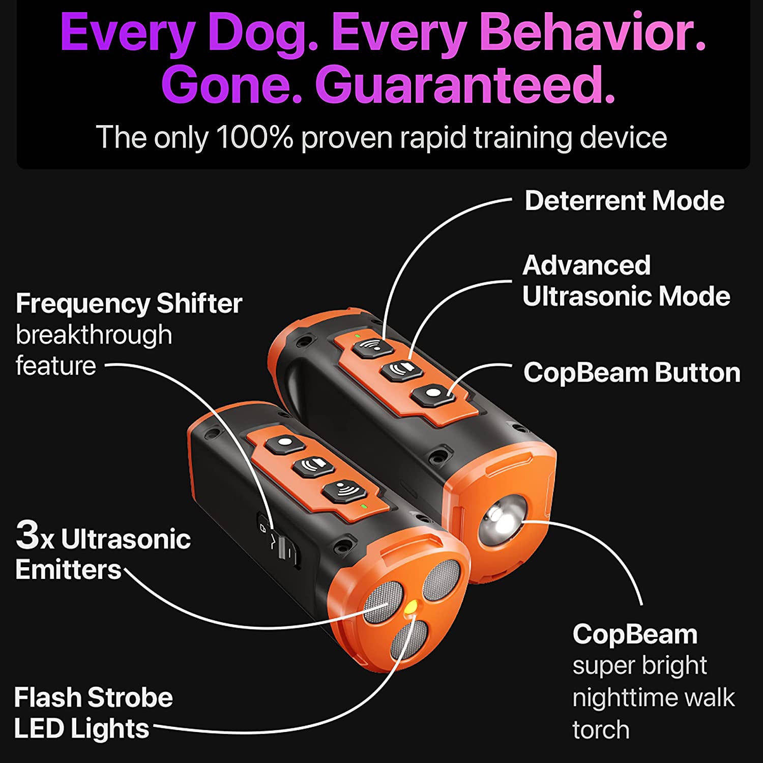 Dog Repeller Ultrasonic Dog Training Device Rechargeable Anti Dog Bark