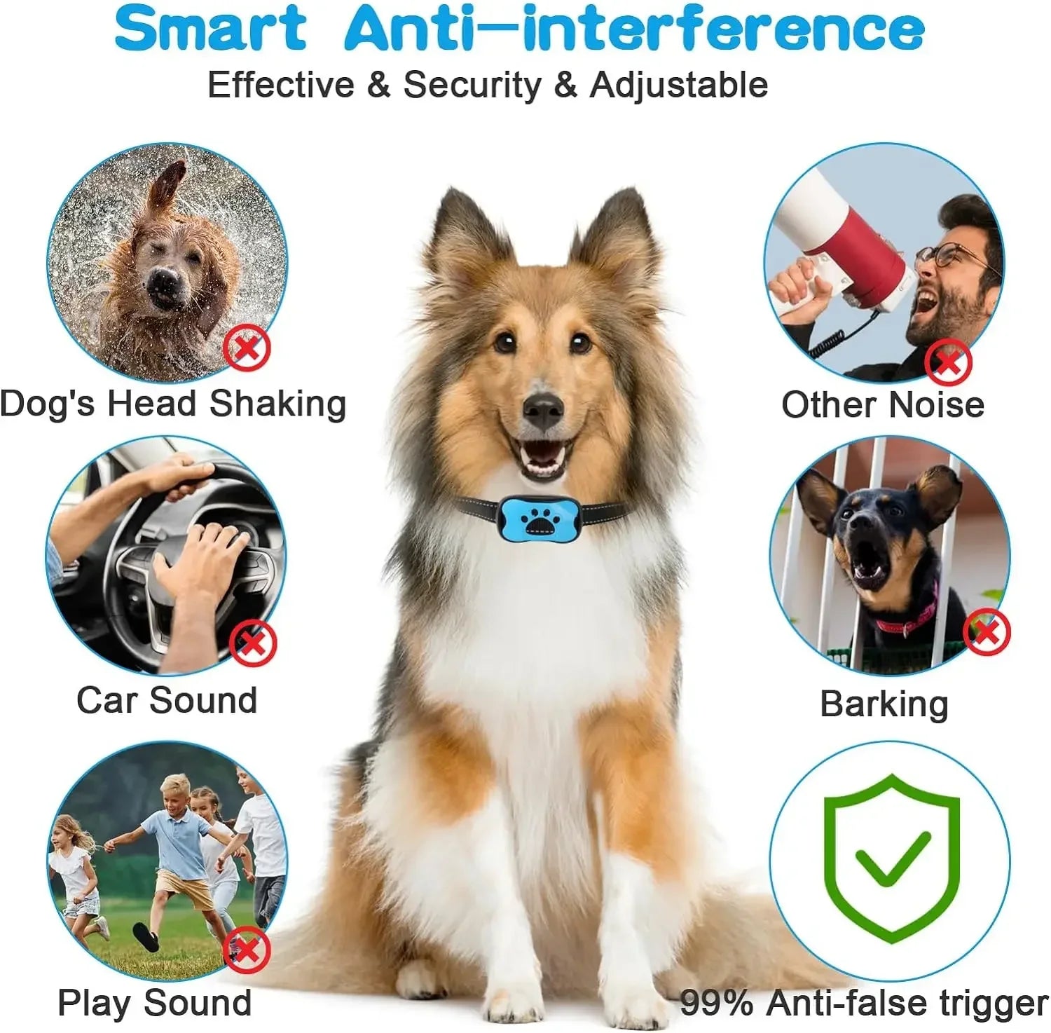 Pet Dog Anti Barking Device USB Rechargeable Dogs Training Collar Ultrasonic Stop